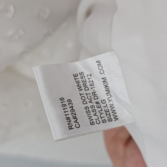 Yumi Kim Swiss Dot White Class Act Dress Size L - Picture 8 of 9